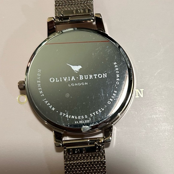 OLIVIA BURTON WATCH WITH 34mm ROSE GOLD WITH GREY TONE FACE & MESHBRACELET - Picture 3 of 6